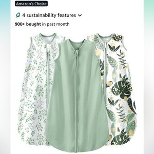 OOFOS Kids Sleep Sacks - Green and White Set